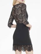 Romwe Round Neck Lace Slim Dress