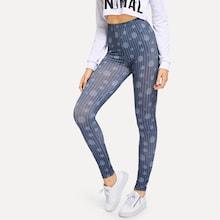 Romwe Striped Skinny Leggings
