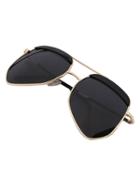 Romwe Black Bowline Gradated Assymetrical Lenses Sunglasses