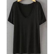 Romwe V Neckline Longline T-shirt