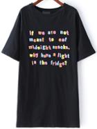 Romwe Letters Print Boyfrined T-shirt