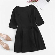 Romwe Solid Smock Dress