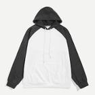 Romwe Men Pocket Front Raglan Sleeve Two Tone Hoodie
