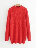 Romwe Cable Knit Sweater Dress
