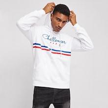 Romwe Men Embroidery Detail Stripe Print Hoodie