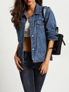 Romwe Ripped Scratch Denim Coat