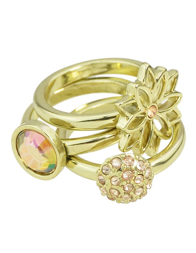 Romwe Three Different Shape Rings Set For Women