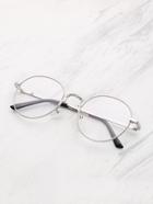 Romwe Metal Frame Clear Lens Round Glasses