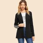 Romwe Contrast Striped Side Blazer