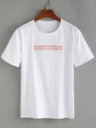 Romwe Embroidery Pacth White T-shirt