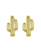 Romwe Cactus Shape Gold Rosegold Earrings