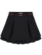Romwe Pleated Black Skirt Shorts