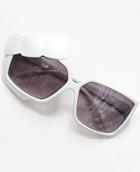 Romwe White Rim Bow Embellished Sunglasses