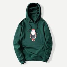 Romwe Guys Christmas Print Hooded Sweatshirt