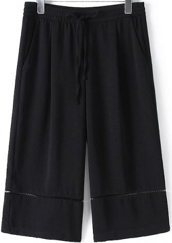 Romwe Drawstring Wide Leg Pant
