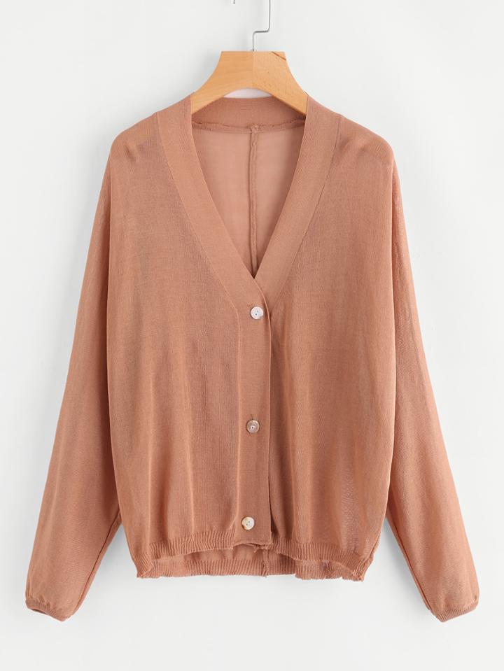 Romwe V Neckline Knit Coat