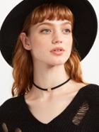 Romwe Black Simple Coin Choker Necklace