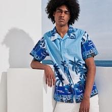 Romwe Guys Random Figure And Tropical Print Shirt