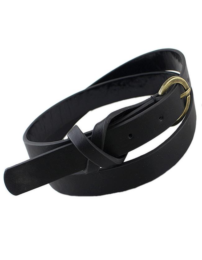Romwe Fashion Beautiful Women Long Thin Pu Leather Waist Belt