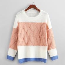 Romwe Colorblock Ribbed Sweater