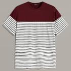 Romwe Guys Two Tone Striped Top