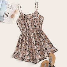 Romwe Snake Print Cami Romper