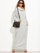 Romwe Cowl Neck Drop Shoulder Maxi Dress