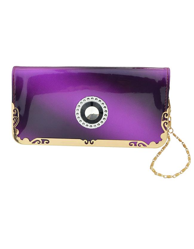 Romwe Purple Pu Leather Party Women's Bag