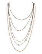 Romwe Multilayers Beads Chains Long Necklace
