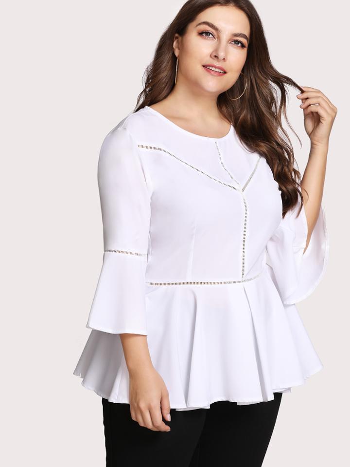Romwe Ladder Detail Pep Hem Top