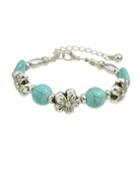 Romwe Blue Turquoise Adjustable Beads Bracelet