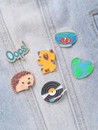 Romwe Hedgehog & Dog Design Brooch Set