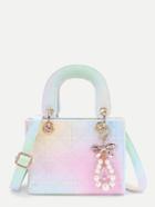 Romwe Faux Pearl Embellished Shoulder Bag With Handle