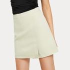 Romwe Zip Back Solid Split Detail Skirt