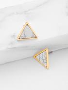 Romwe Triangle Stone Earrings