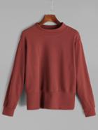 Romwe Rust Long Sleeve Sweatshirt