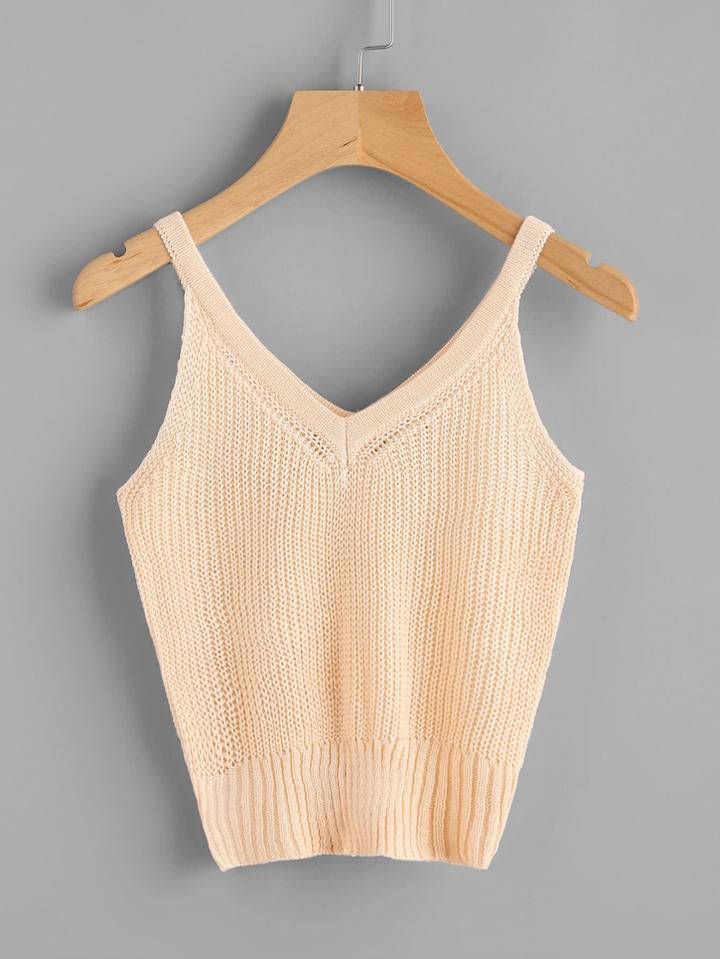 Romwe V Neckline Knit Top