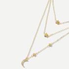 Romwe Moon & Star Detail Layered Chain Necklace