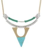 Romwe Triangle Shape Turquoise Necklace