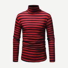Romwe Men Striped Long Sleeve Tee