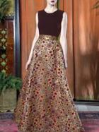 Romwe Multicolor Round Neck Sleeveless Knit Jacquard Dress