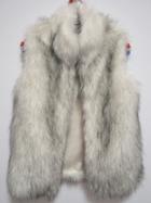 Romwe High Neck Faux Fur Vest