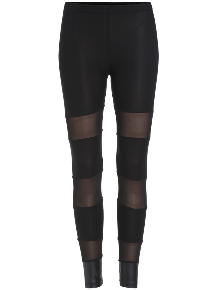 Romwe Elastic Waist Sheer Mesh Leggings