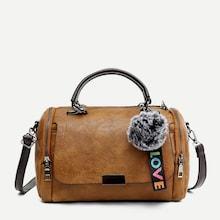 Romwe Pom Pom Decor Bowling Bag