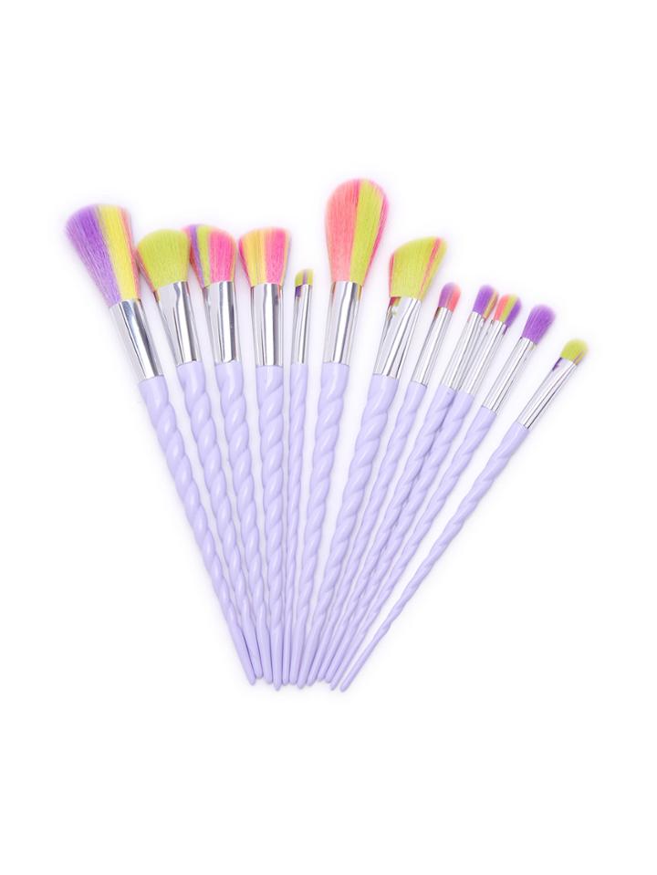 Romwe 12pcs White Screw Handle Makeup Brush Set