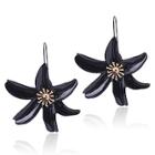 Romwe Plain Metal Flower Drop Earrings