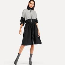 Romwe Drawstring Detail Coat