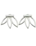 Romwe Silver Flower Stud Earrings