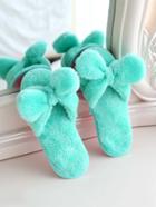 Romwe Bow Decor Fluffy Slippers