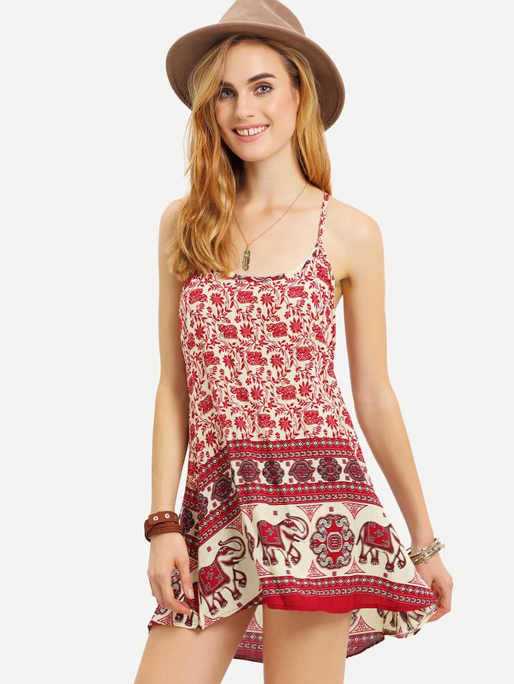 Romwe Tribal Print Racerback Cami Dress